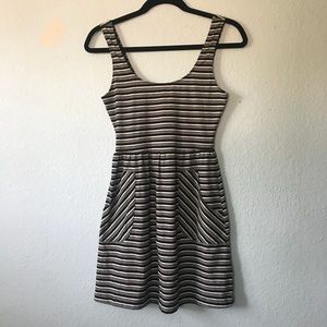 Guess Black White Stripe Dress Pockets Small